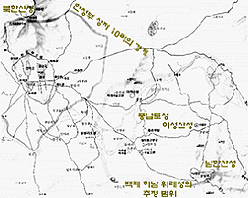 한성백제와 조선의 도읍 추정도 이미지